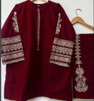 Stitched Silk Embroidered Kurti With Embroidered Trouser 2 Pcs (RM-92) Price in Pakistan