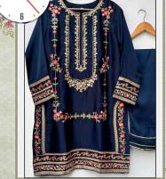 Stitched Shamose Silk Embroidered Suit Emb Trouser (2 Pec) (CHI-642) Price in Pakistan