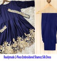 Stitched 2-Piece Embroidered Shamoz Silk Dress  For Girls (RM-11) Price in Pakistan