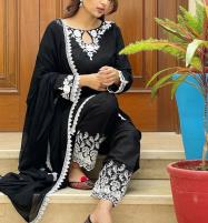 Stitched Cotton Embroidered Dress With Organza Dupatta Trouser Embroidery (3 Pec Suite) (RM-108)	 Price in Pakistan