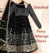 Stitched Embroidered Shamoz Silk Party Wear Lehenga Choli For Girls with Embroidered Chiffon Dupatta (RM-02) Price in Pakistan