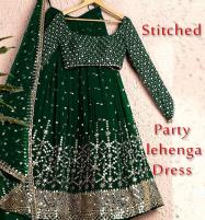 Stitched Embroidered Shamoz Silk Party Wear Lehenga Choli For Girls with Embroidered Chiffon Dupatta (RM-03) Price in Pakistan