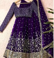 Stitched NEVY BLUE Embroidered Shamoz Silk Party Wear Lehenga Choli For Girls with Embroidered Chiffon Dupatta (RM-04) Price in Pakistan