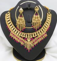 Stylish Golden Necklace Jewelry Set with Earrings (ZV:20345) Price in Pakistan