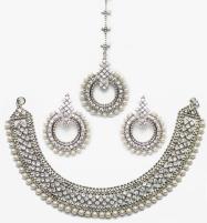 Stylish Silver & Diamond Look Necklace Set (PS-53) Price in Pakistan