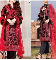 Cotton Heavy Full Embroidered Dress with Chiffon Embroidery Dupatta (Unstitched) (DRL-1067) Price in Pakistan