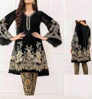 Velvet Full Heavy Embroidery Dress With Jamawar Trouser (2 Pec) (Unstitched) (CHI-557) Price in Pakistan