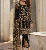 Chiffon Full Heavy Embroidered Black Dress with Net Heavy Embroidery Dupatta Unstitched (CHI-397)