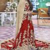 Heavy Embroidered Red Chiffon Bridal Maxi Dress 2020-2021 - (CHI-329)