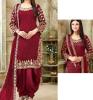 Chiffon Embroidery Mirror Work Suit With Mirror Work Dupatta (Unsicthed) (CHI-404)