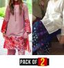 EID Pack OF 2 Hit Lawn Heavy Full Embroidered Dress UnStitched (DRL-800) & (LN-13)