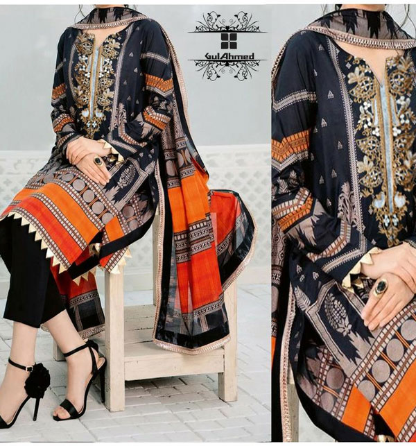 Linen Front Embroidery Suit With Linen Dupatta (LN-157)