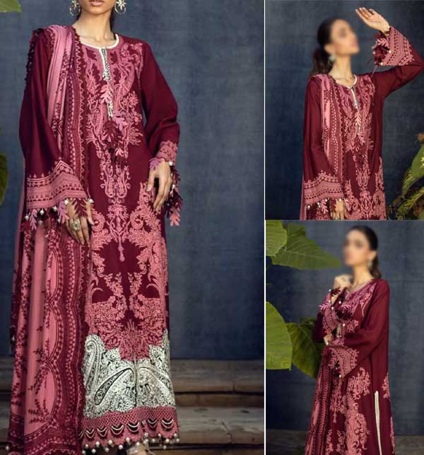Embroidered Khaddar Party Wear Suit 2022 with Wool Shawl Dupatta (Unstitched) (KD-177)
