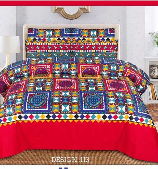 King Size Cotton Bed Sheet With 2 Pillow Cover  (BCP-69)
