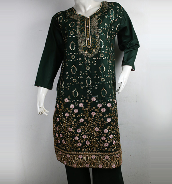 Stitched Cotton Heavy Embroidery Suit (DRL-837)