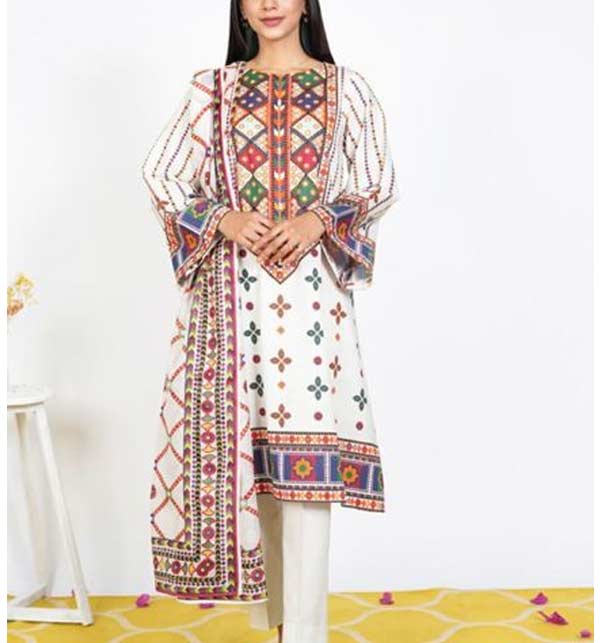 Linen Embroidery Dress With Linen Dupatta (UnStitched) (LN-328)